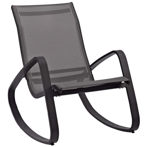 MODWAY Traveler Black Rocking Sling Outdoor Lounge Chair