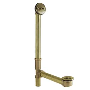 Made To Match 20-Gauge Trip Lever Clawfoot Tub Drain in Antique Brass with Overflow