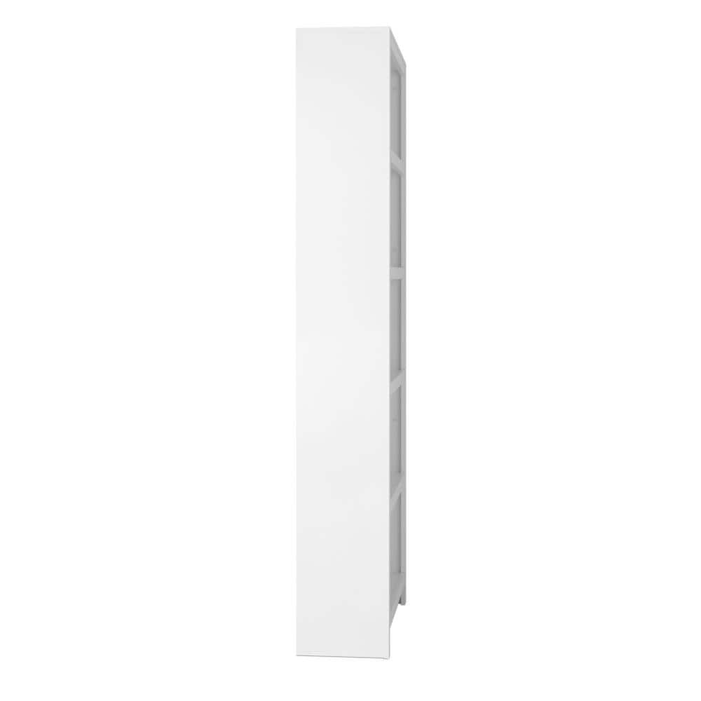 Tall White Pine Wood Adjustable 5-Shelf Bookcase