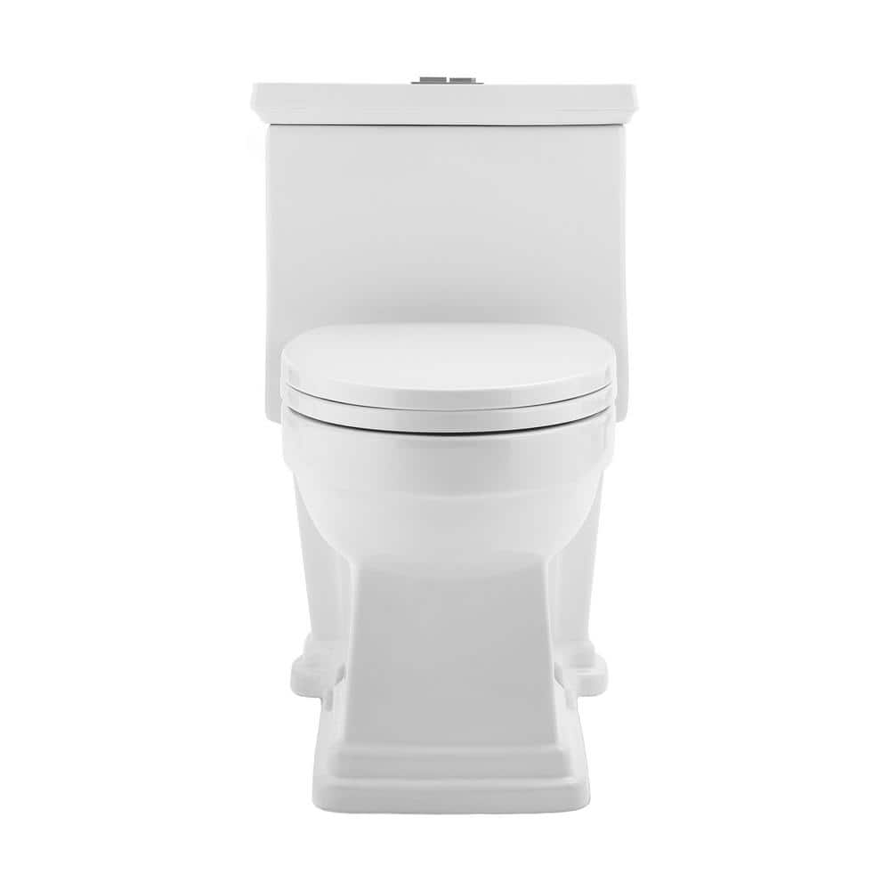 Voltaire White Ceramic One-Piece Elongated Dual Flush Toilet