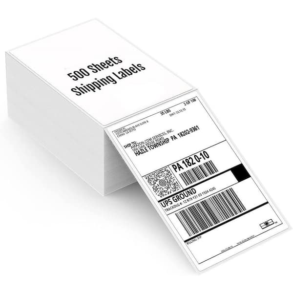 Thermal Direct 4 x 6 Shipping Address Labels Fan-Fold Strong Adhesive 500 Stack High-Resolution Print Effect