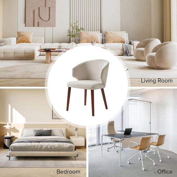 JAYDEN CREATION Nuria Linen Upholstered Dining Chair with Wing Back and Solid Wood Tapered Legs Set of 4 ZDCQH0293-LIN-S4 JAYDEN CREATION Nuria Linen Upholstered Dining Chair with Wing Back and Solid Wood Tapered Legs Set of 4 ZDCQH0293-LIN-S4