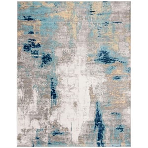 Jasper Gray/Gold 8 ft. x 10 ft. Distressed Abstract Area Rug