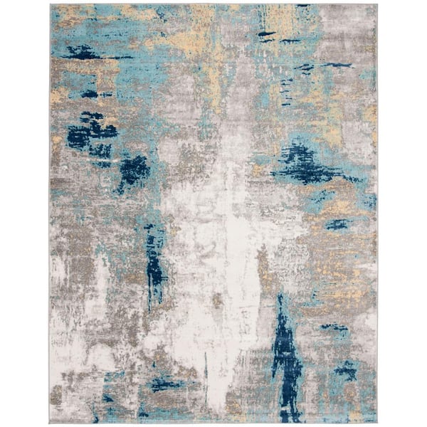 Jasper Gray/Gold 9 ft. x 12 ft. Distressed Abstract Area Rug