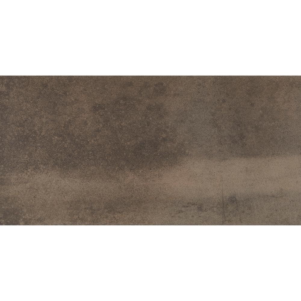 Metro Brown 12 in. x 24 in. Rectified Matte Glazed Porcelain Floor and Wall