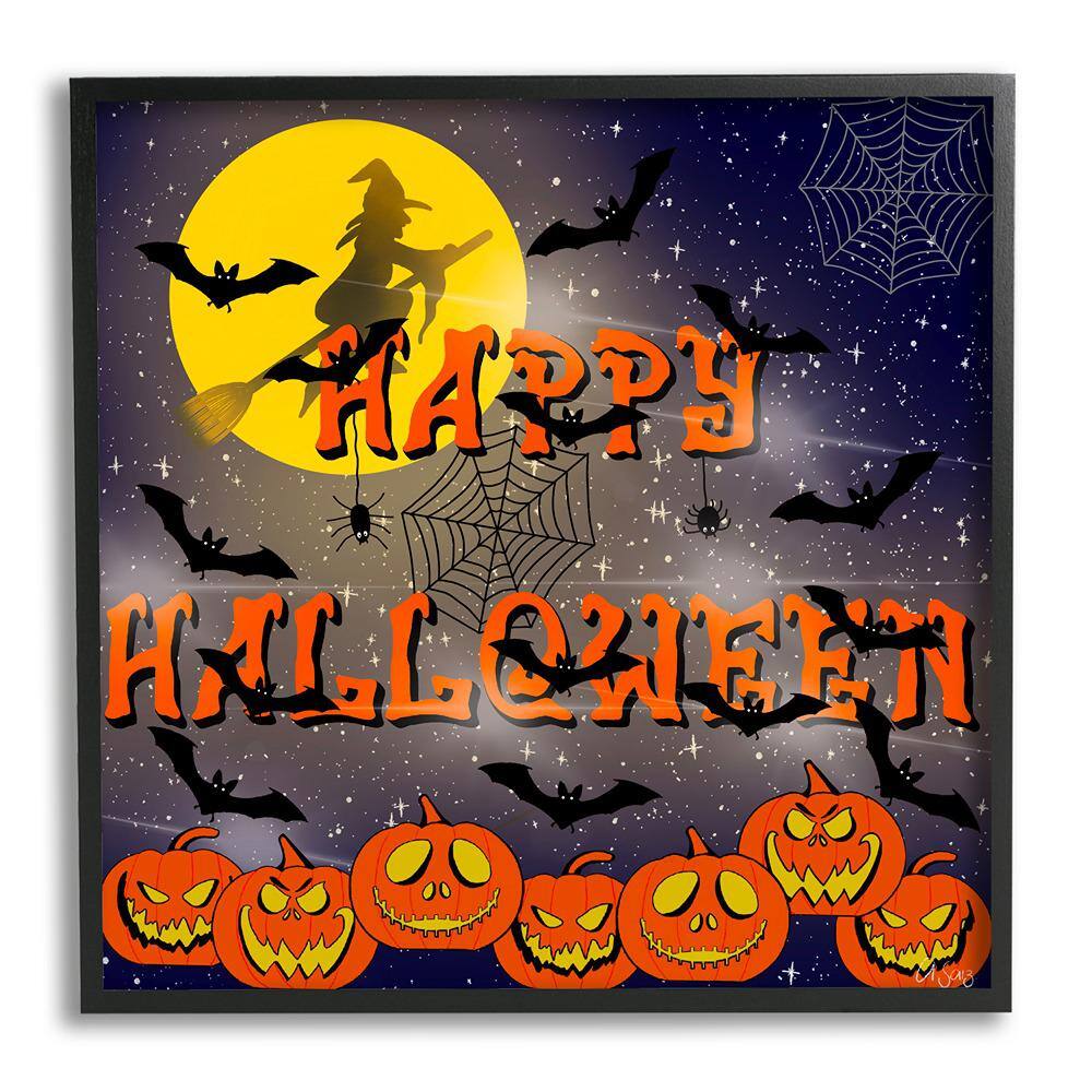 Halloween Witch Scene by Alejandra Saiz 1 Piece Framed Graphic Print Typography Poster Art Print 17 in. x 17 in. price history on PriceWatchPro