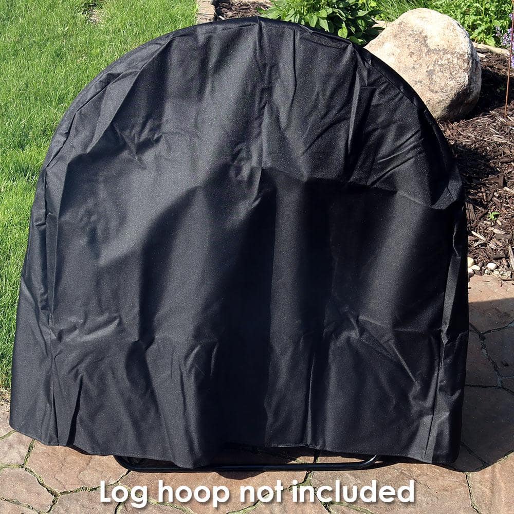 Black Polyester Firewood Log Rack Cover with PVC Backing