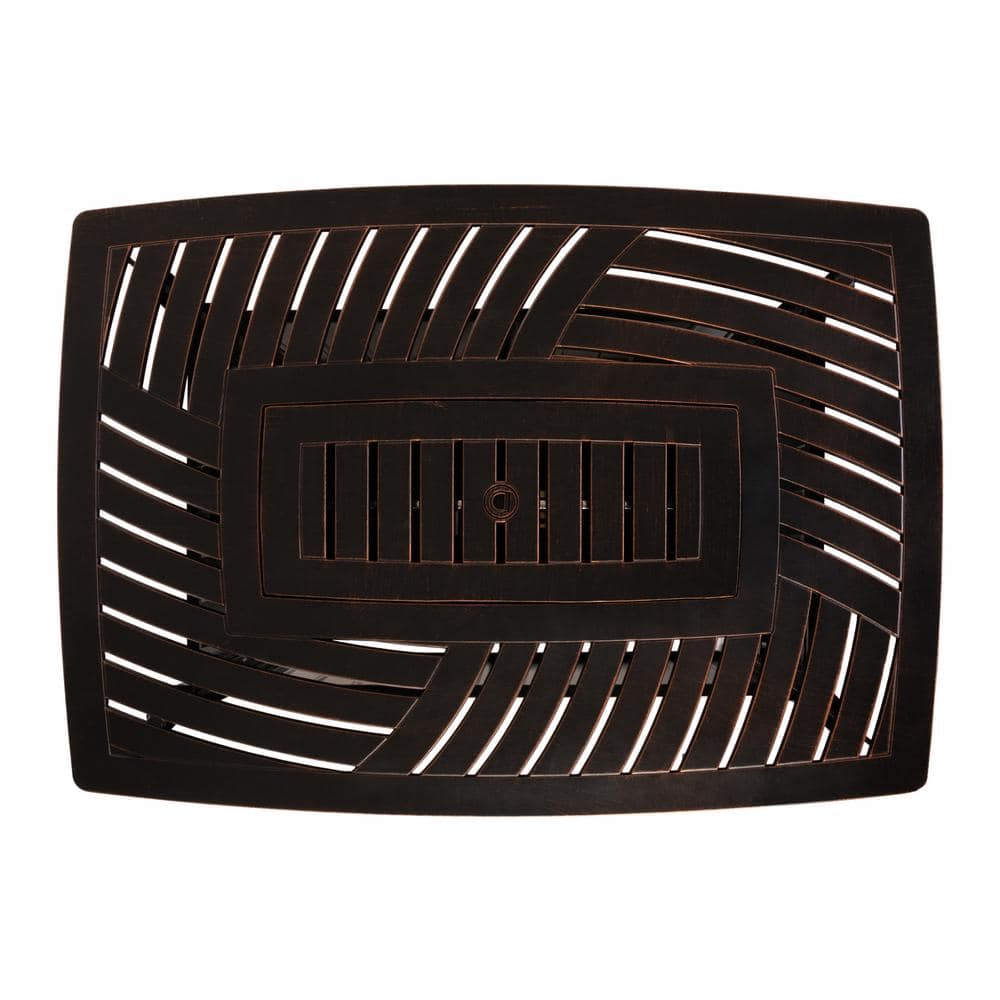Bravos Antique Bronze Rectangular Aluminum Gas Fire Pit Table