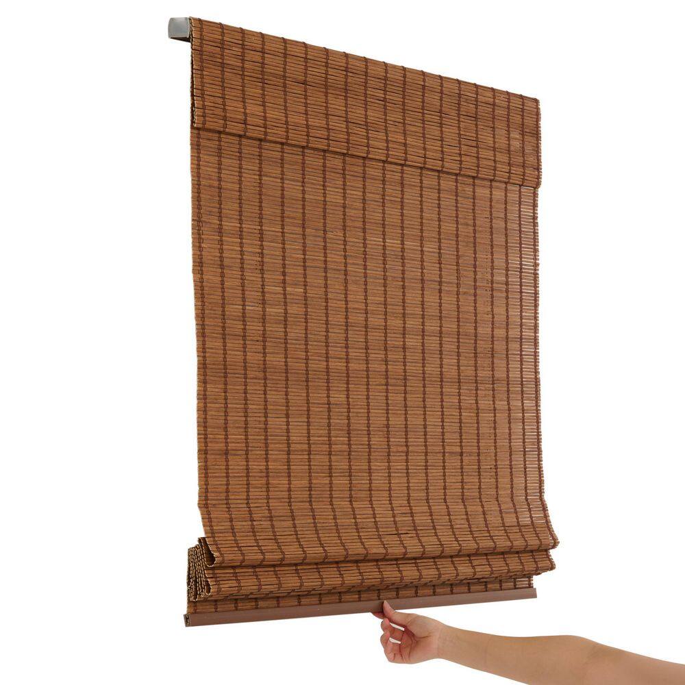 Bayport Pecan Light Filtering Cordless Bamboo Roman Shade - 47 in. W X 72 in. L price history on PriceWatchPro