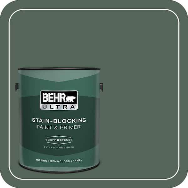 BEHR ULTRA 1 gal. #460F-6 Medieval Forest Extra Durable Semi-Gloss Enamel Interior Paint & Primer