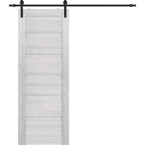 Louver 18 in. x 79.375 in. Ribeira Ash Wood Composite Sliding Barn Door with Hardware Kit