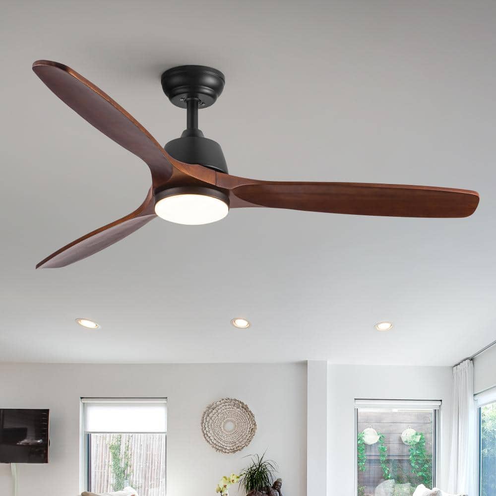 52 in. Brown Reversible Quiet DC Motor Downrod Mount Standard Fan with Remote Control Dimmable 6 Wind Speed price history on PriceWatchPro