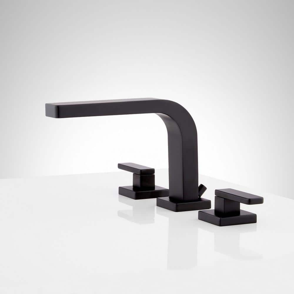 Matte Black Modern Widespread Bathroom Sink Faucet