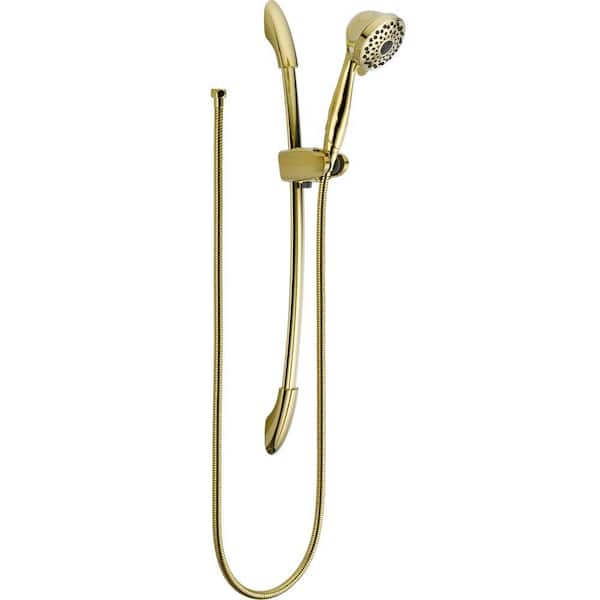 Delta 7-Spray Slide Bar Hand Shower in Polished Brass