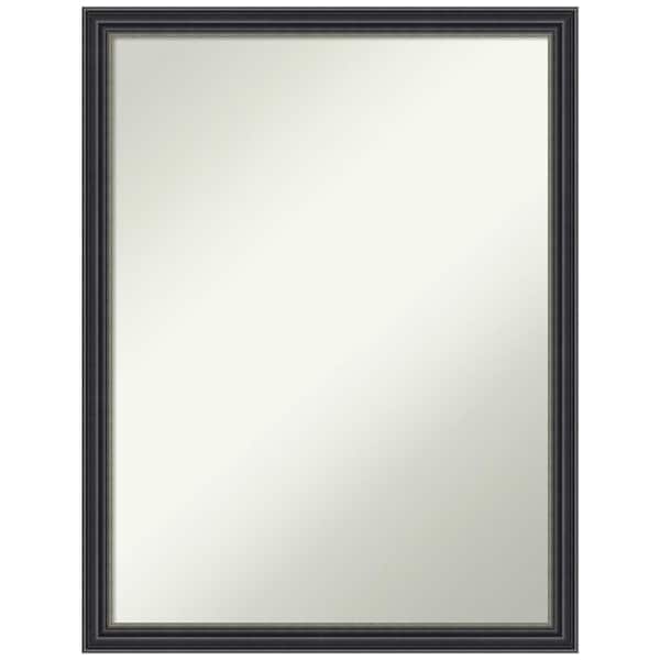 Amanti Art Stylish Black 20 in. x 26 in. Non-Beveled Traditional Rectangle Wood Framed Wall Mirror in Black