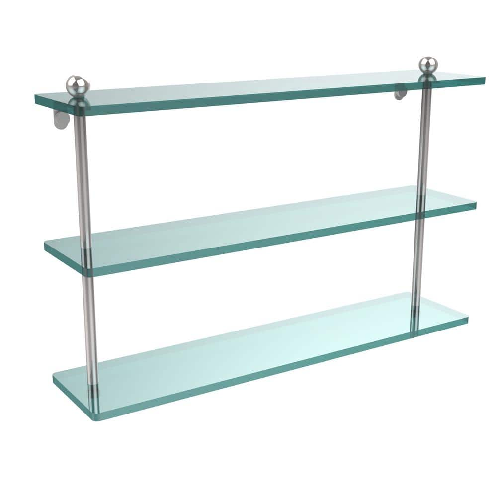 Polished Chrome Brass Single Glass Shelf One Layer Shelf Bathroom