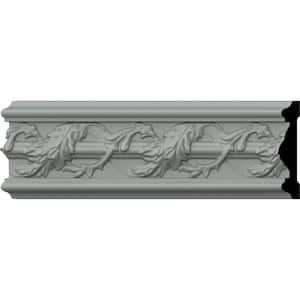 SAMPLE - 1 in. x 12 in. x 4-3/8 in. Urethane Southhampton Acanthus Leaf Chair Rail Moulding