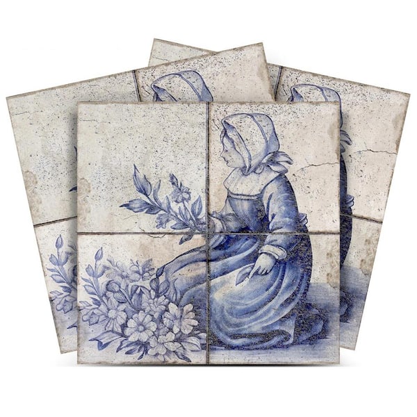 MI ALMA Blue and Light Steel Blue D21 7 in. x 7 in. Vinyl Peel and Stick Tile (24 Tiles, 8.17 sq. ft. Pack)