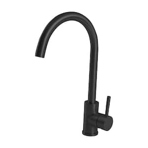 1.8 GPM High Arc Single-Handle Deck Mount Standard Kitchen Faucet in Matte Black