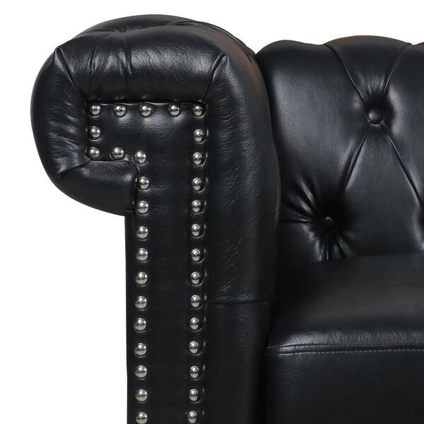 Harper & Bright Designs 83.5 in. W Flared Arm Faux Leather