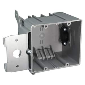New Work 2-Gang 34 cu. in. Electrical Outlet Box and Switch Box with Adjustable Bracket, Gray