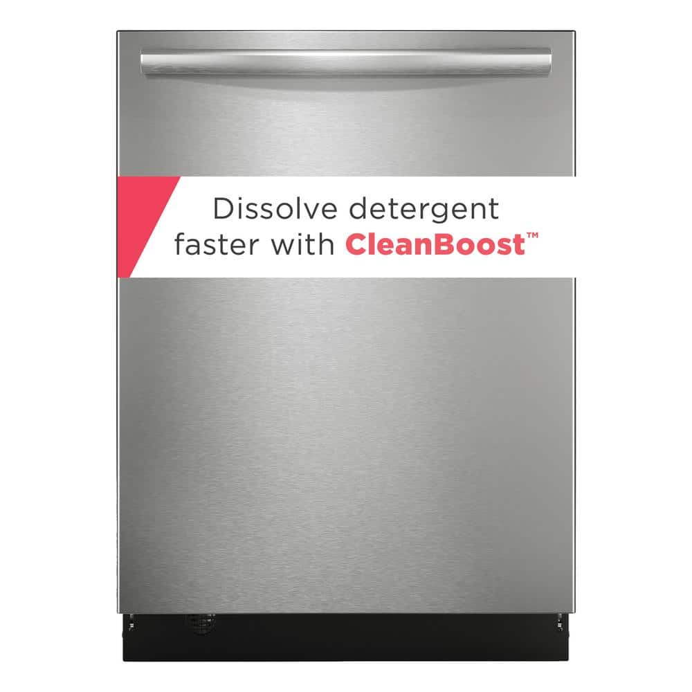 FRIGIDAIRE GALLERY 24 in Top Control Built In Tall Tub Dishwasher in Stainless Steel with 7 Cycles and CleanBoost, Smudge-Proof Stainless Steel