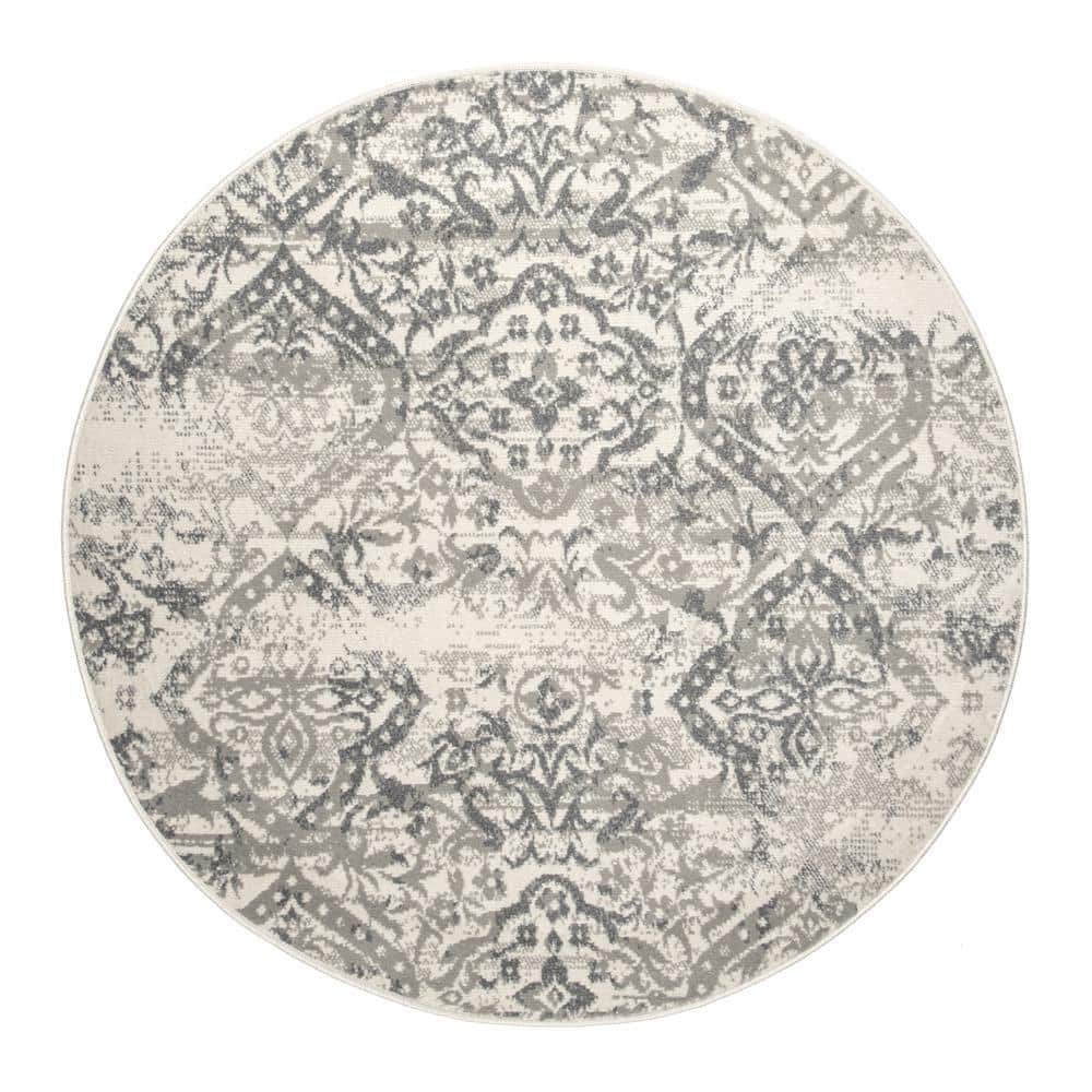 nuLOOM Vintage Freja 5 ft. x 5 ft. Gray Round Indoor Area Rug OWMN06A