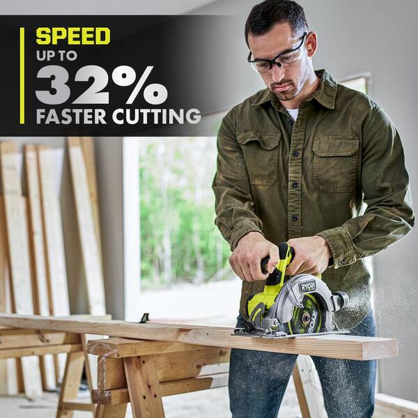 RYOBI ONE+ HP 18V Brushless Cordless 6-1/2 in. Track Saw (Tool Only) PTS01B  - The Home Depot