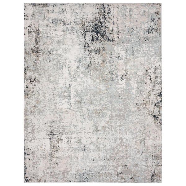 Unbranded Michaela Cassy Gray/Cream 1 ft. 10 in. x 3 ft. Contemporary Carved Abstract Polyester Area Rug