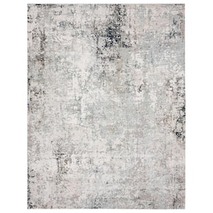 Michaela Cassy Gray/Cream 1 ft. 10 in. x 3 ft. Contemporary Carved Abstract Polyester Area Rug