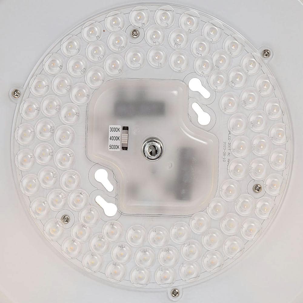 Stacy 16" Gray and Gold Round LED Flush Mount Light