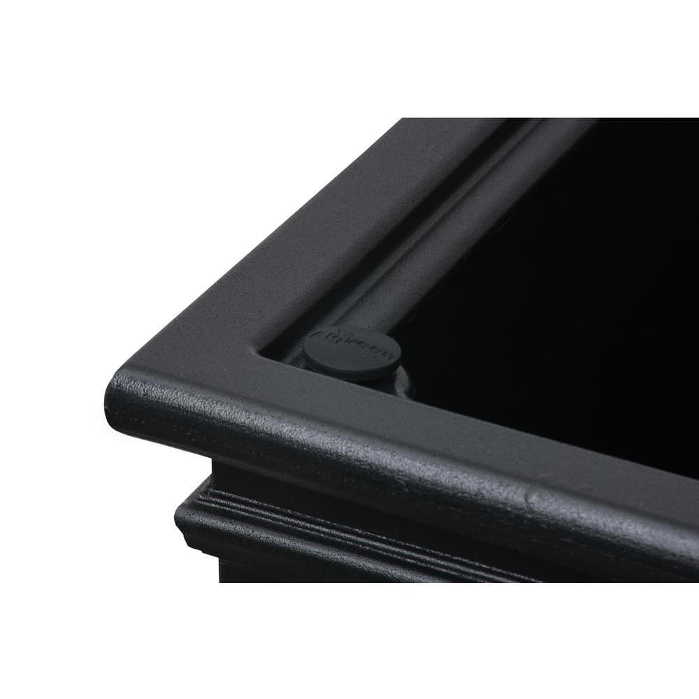Large Black Self-Watering Rectangular Outdoor Planter