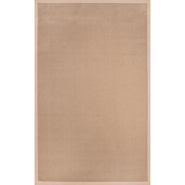 nuLOOM Laurel Solid Bordered Beige Doormat 3 ft. x 5 ft. Area Rug