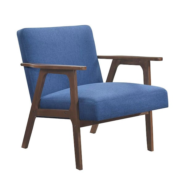 Lewiston Blue Textured Fabric Upholstery Accent Arm Chair