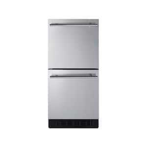 1.72 cu. ft. Under Counter Double Drawer Refrigerator in Stainless Steel, ADA Compliant