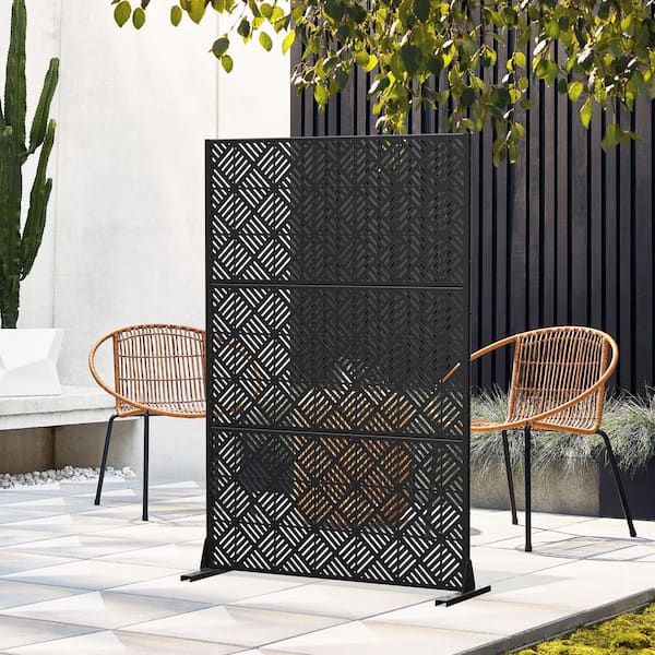 Dovelina Cecil 72 in. Galvanized Steel Garden Fence Outdoor Privacy Screen Garden Screen Panels