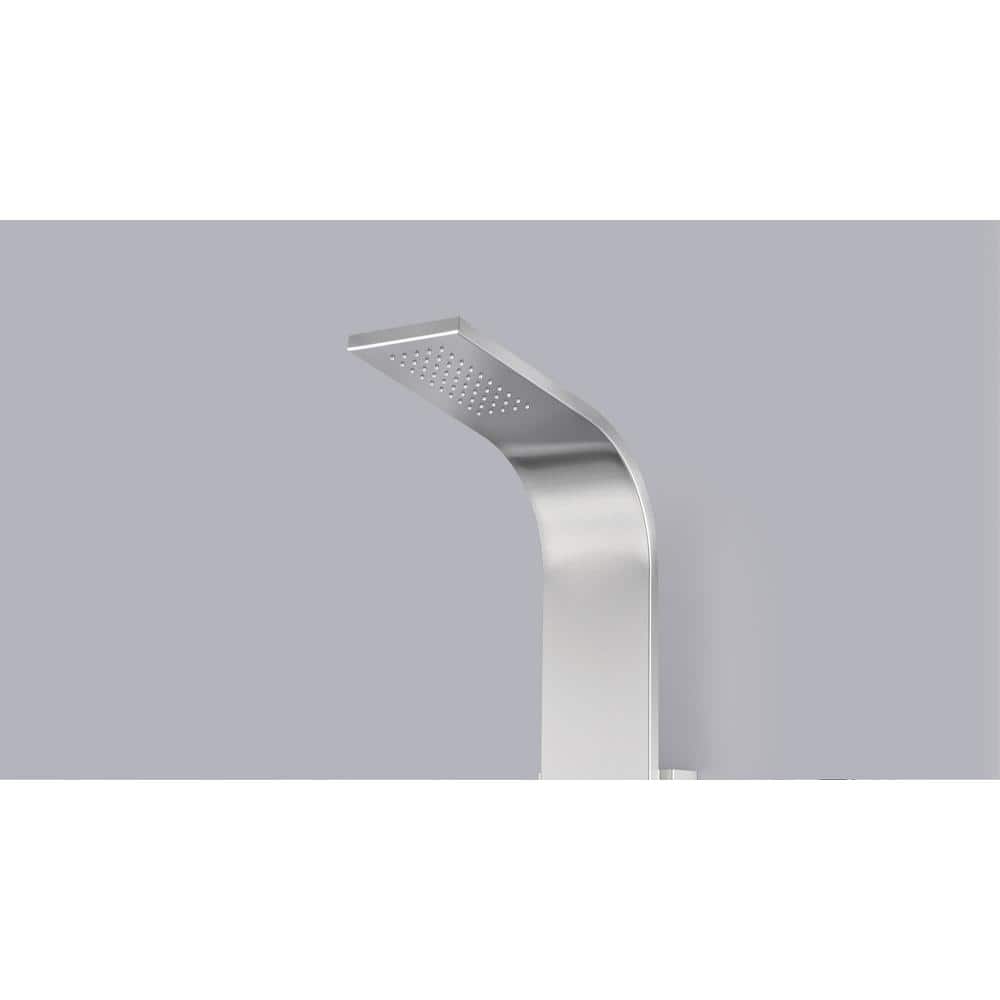 Visor Series 60'' Brushed Steel Shower Panel with Body Jets