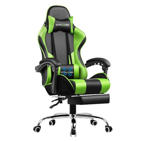Lucklife Gaming Chair Computer Chair with Footrest and Lumbar Support for  Office or Gaming, Green HD-GT803A-7-GE - The Home Depot