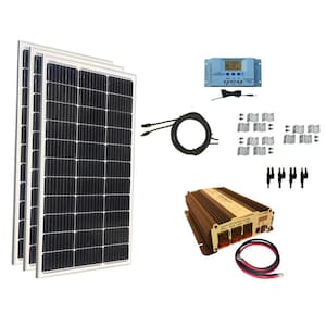 300-Watt Monocrystalline Solar Panel Kit with 30 Amp Solar Charge Controller Plus 1500-Watt Power Inverter