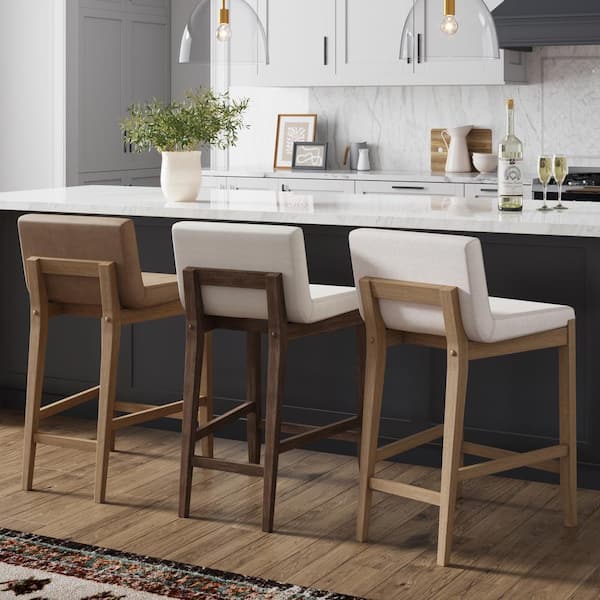 Nathan James Gracie 34 in. Modern Counter Height Wood Bar Stool