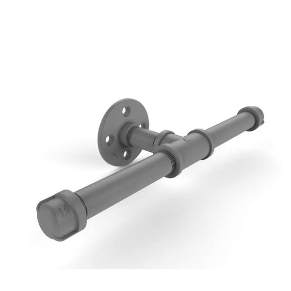 Allied Brass Pipeline Double Roll Wall Mounted Toilet Paper Holder in Matte Gray