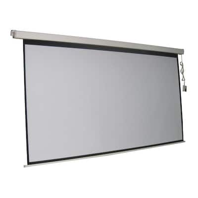84 in. Electric Projection Screen with White Frame