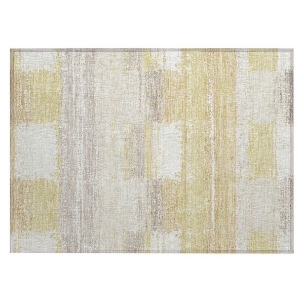 Chantille Machine Washable Indoor/Outdoor Abstract ACN2772 Wheat 3 ft. x 4 ft. Area Rug