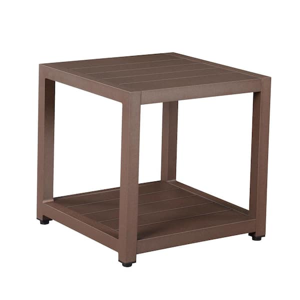 TIRAMISUBEST Square Aluminum 20.08 in. Outdoor Side Table