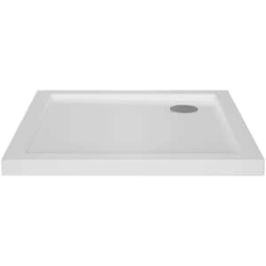 32 in. L x 32 in. W Corner Shower Pan Base with Corner Drain