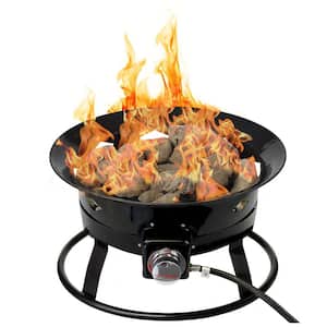 19 in. 58,000 BTU Portable Propane Outdoor Gas Fire Pit with Cover and Carry Kit
