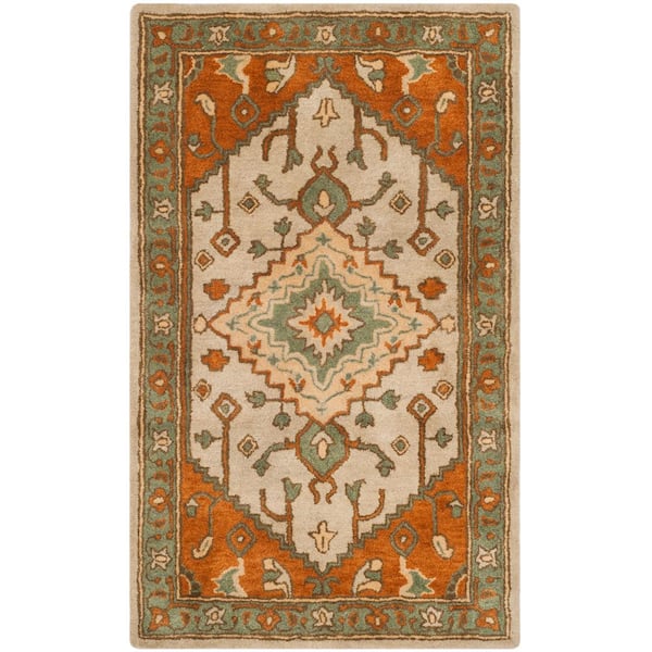 SAFAVIEH Heritage Light Blue/Rust 3 ft. x 5 ft. Border Area Rug