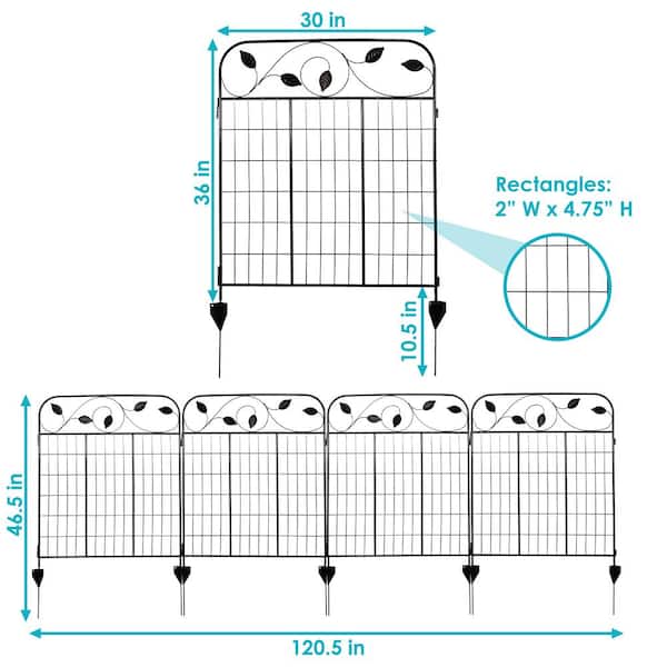 Sunnydaze Sunnydaze 36 in. 4-Piece Decorative Garden Fence