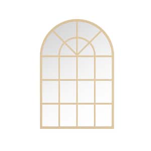 Mesilla 28 in. W x 41.5 in. H Large Arch Metal Framed Wall Bathroom Vanity Mirror in Gold