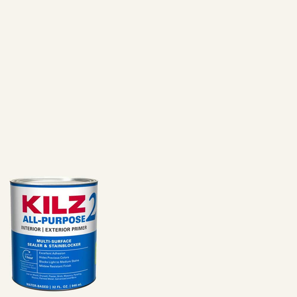 KILZ 2 ALL PURPOSE 1 Qt. White Interior/Exterior Multi-Surface Primer ...